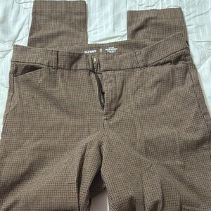 Old Navy Brown Checkered Pants PICIE SKINNY 14 TALL